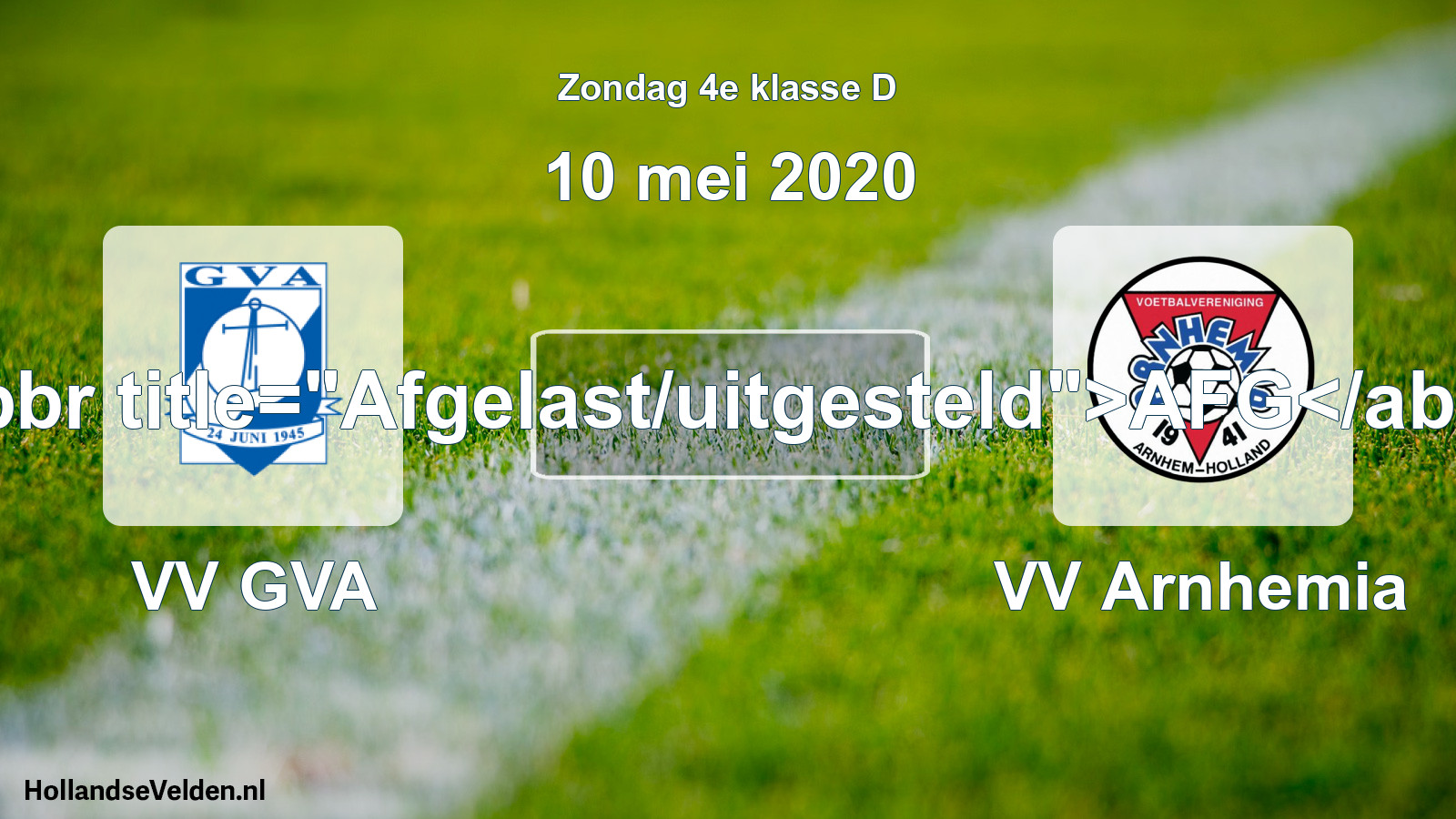 Scheduled Match: VV GVA - VV Arnhemia (10 May 2020)