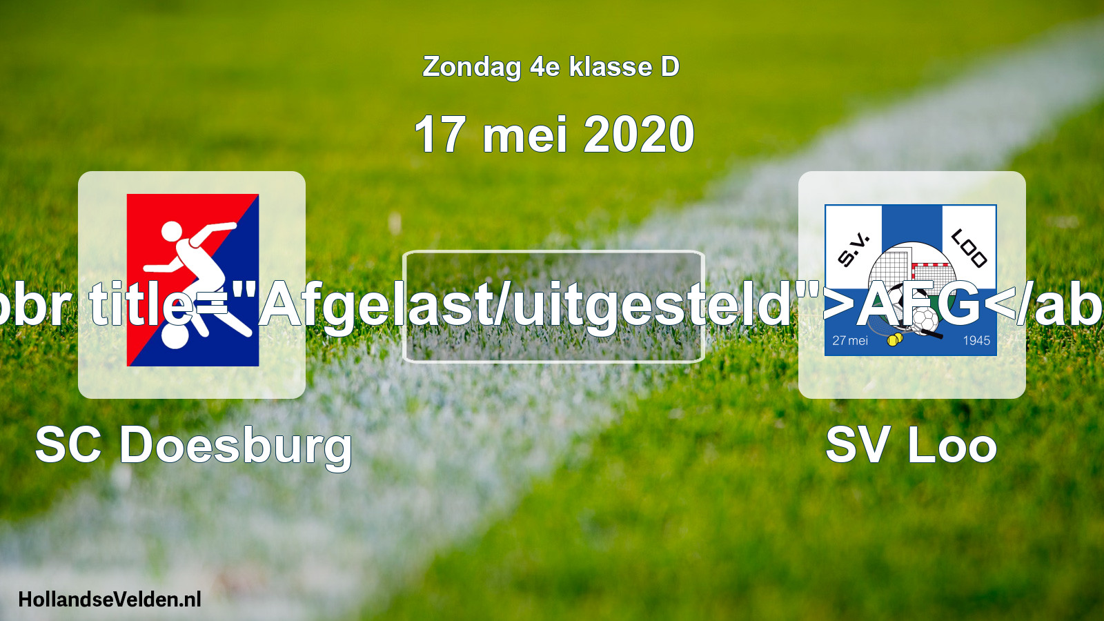 Scheduled Match: SC Doesburg - SV Loo (17 May 2020)