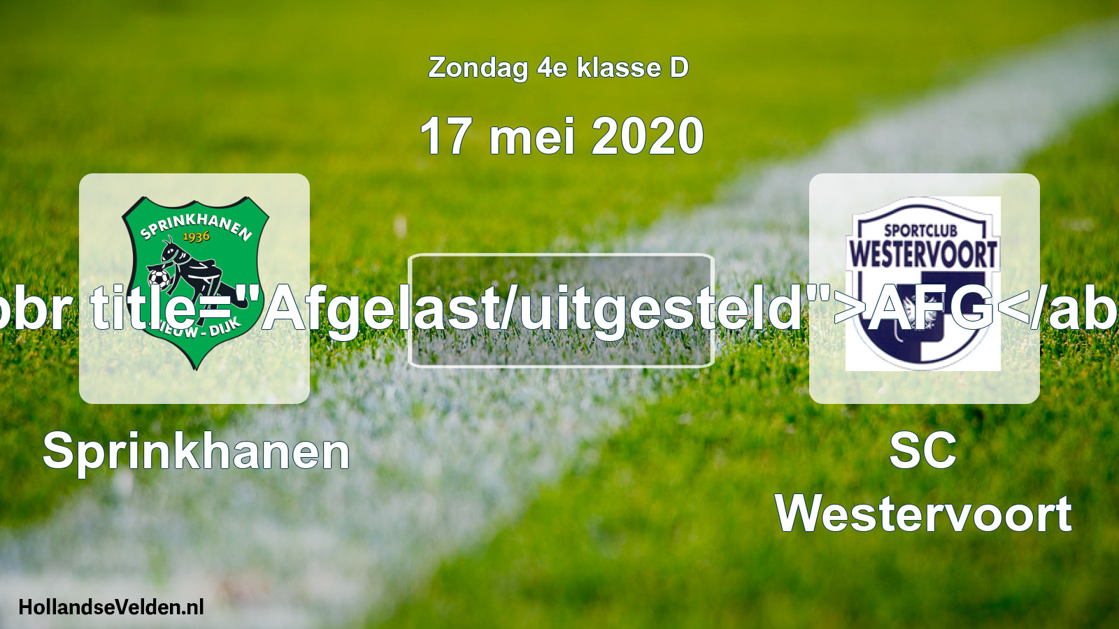 Scheduled Match: Sprinkhanen - SC Westervoort (17 May 2020)