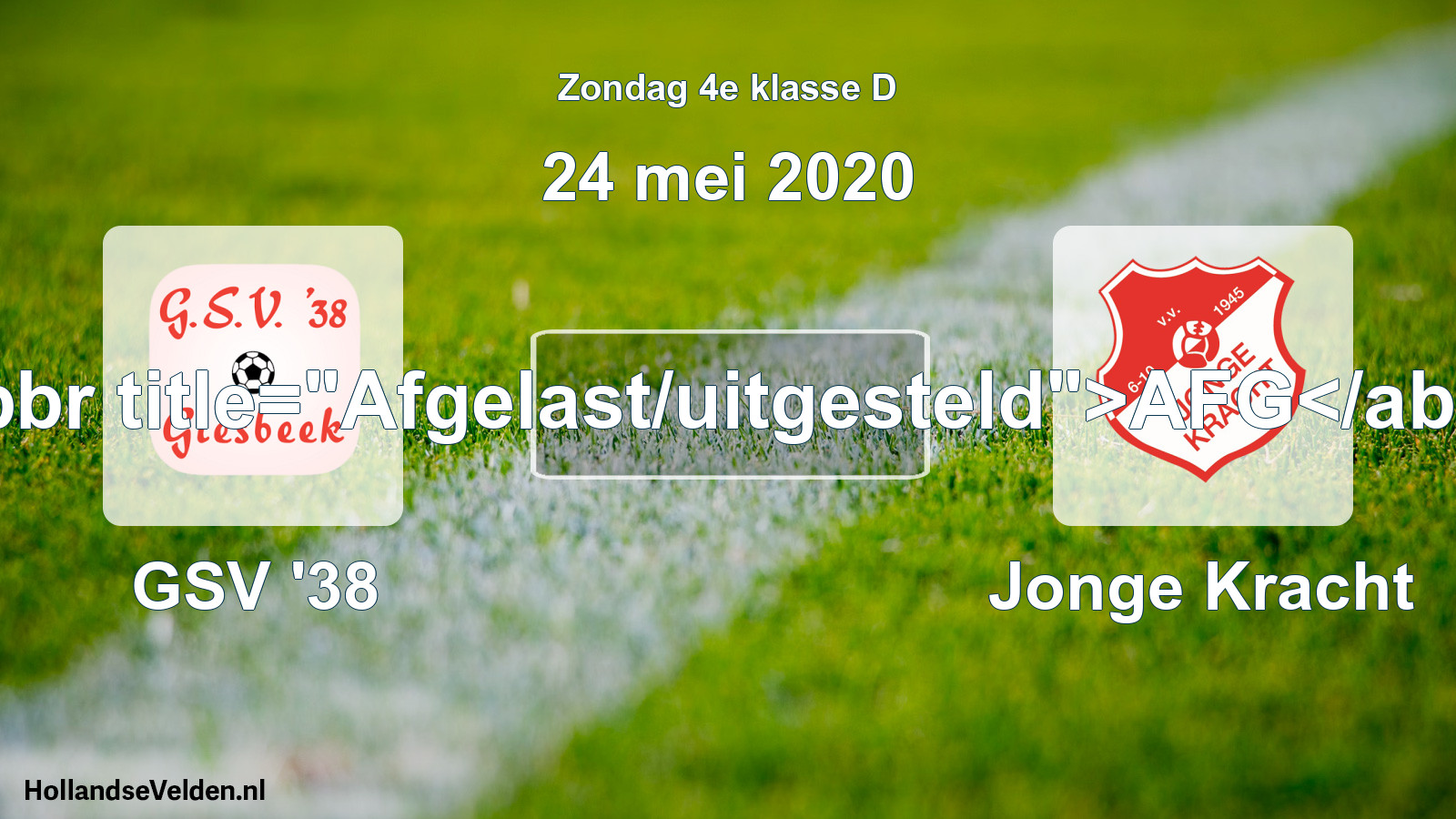 Scheduled Match: GSV '38 - Jonge Kracht (24 May 2020)