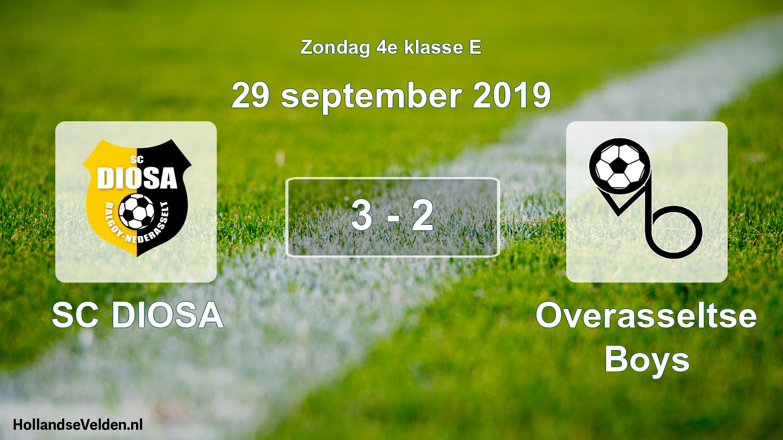 Total number of matches played: SC DIOSA - Overasseltse Boys 3 - 2 (29 September 2019)