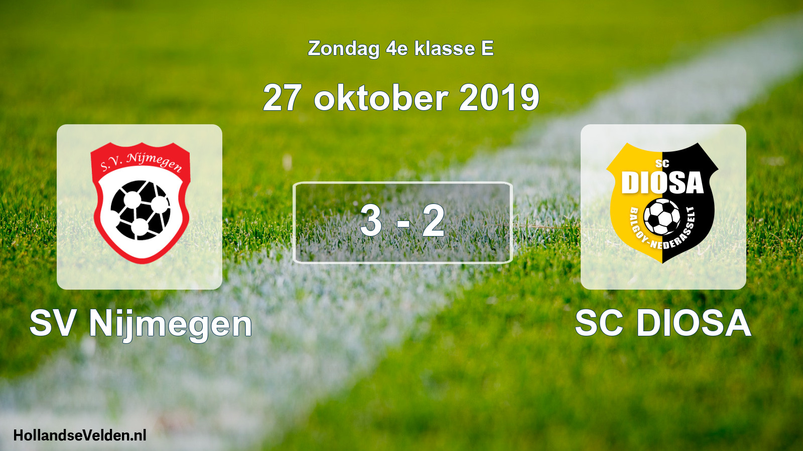 Total number of matches played: SV Nijmegen - SC DIOSA 3 - 2 (27 October 2019)