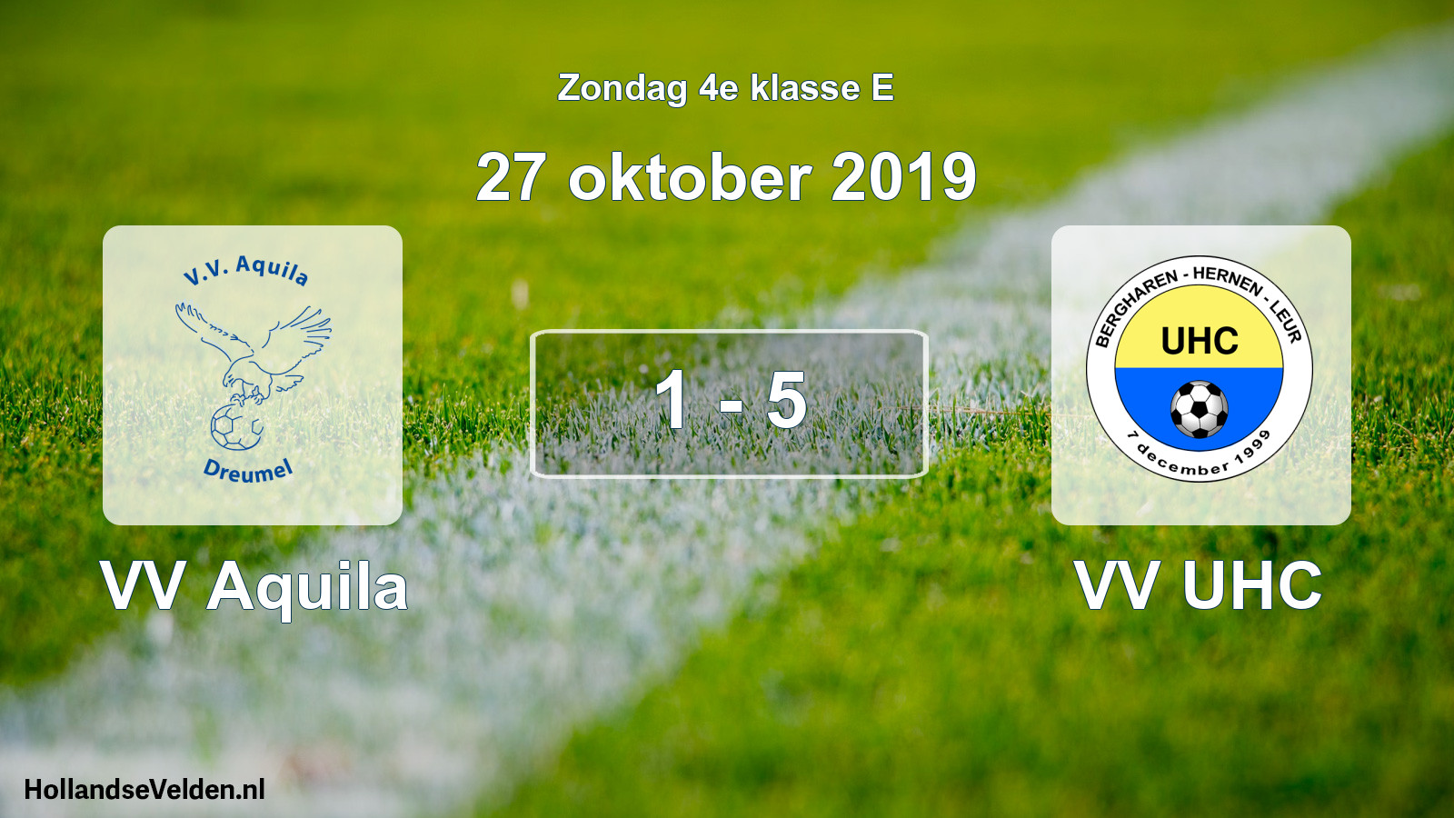 Total number of matches played: VV Aquila - VV UHC 1 - 5 (27 October 2019)