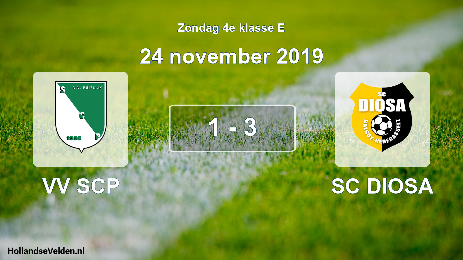 Total number of matches played: VV SCP - SC DIOSA 1 - 3 (24 November 2019)