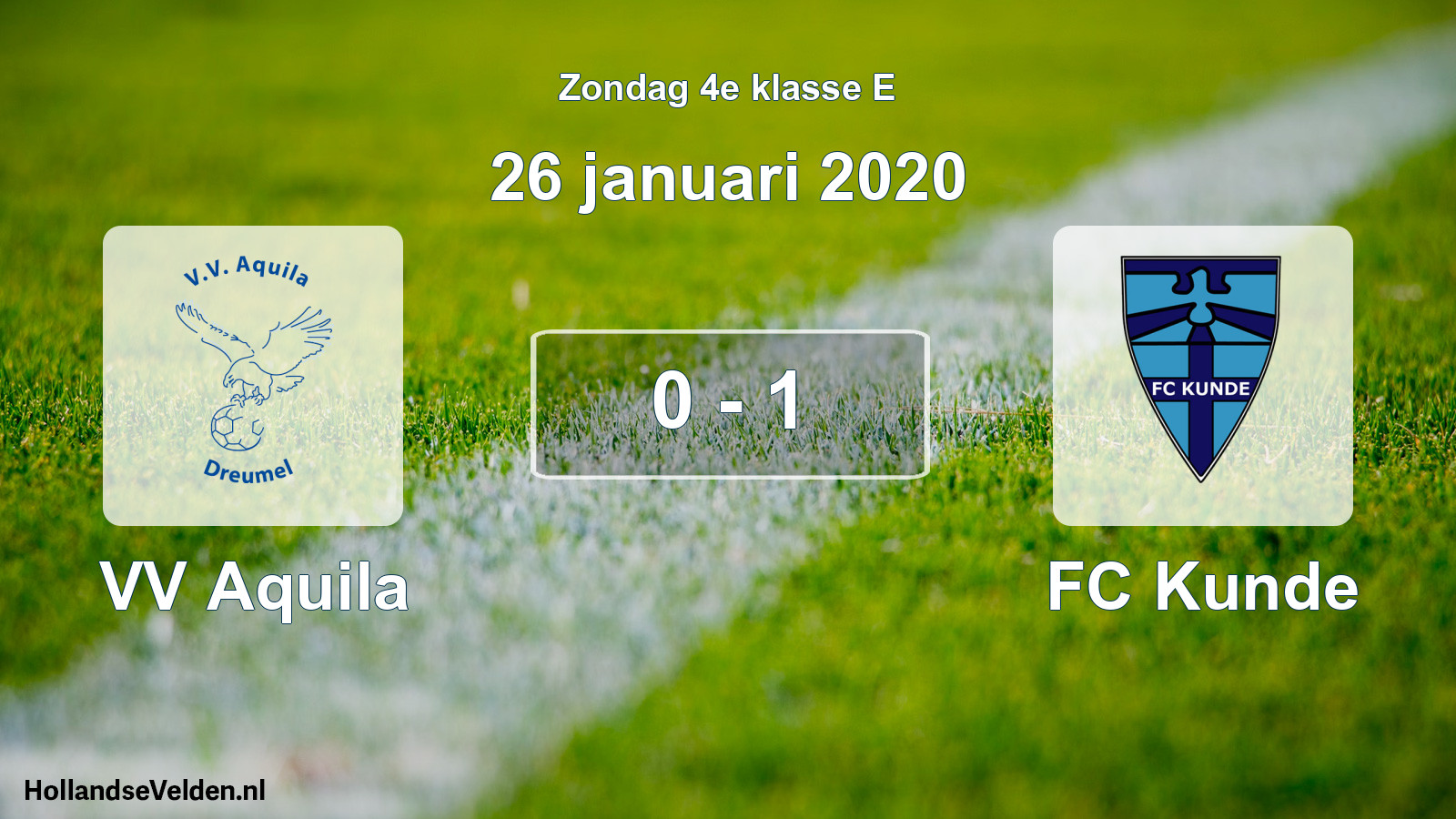 Total number of matches played: VV Aquila - FC Kunde 0 - 1 (26 January 2020)