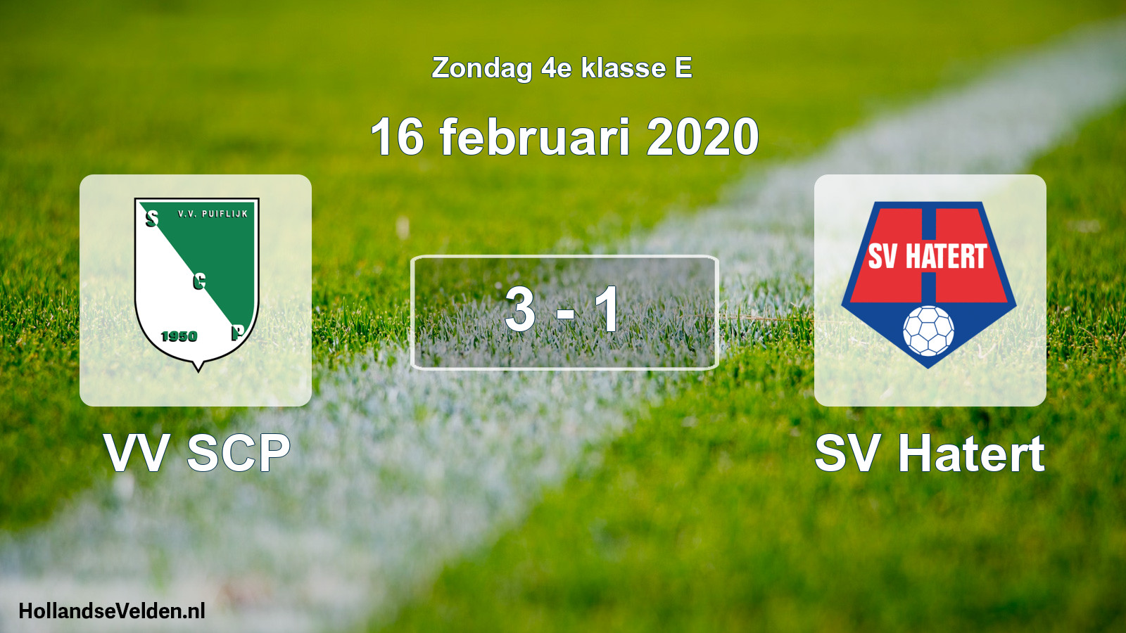 Total number of matches played: VV SCP - SV Hatert 3 - 1 (16 February 2020)