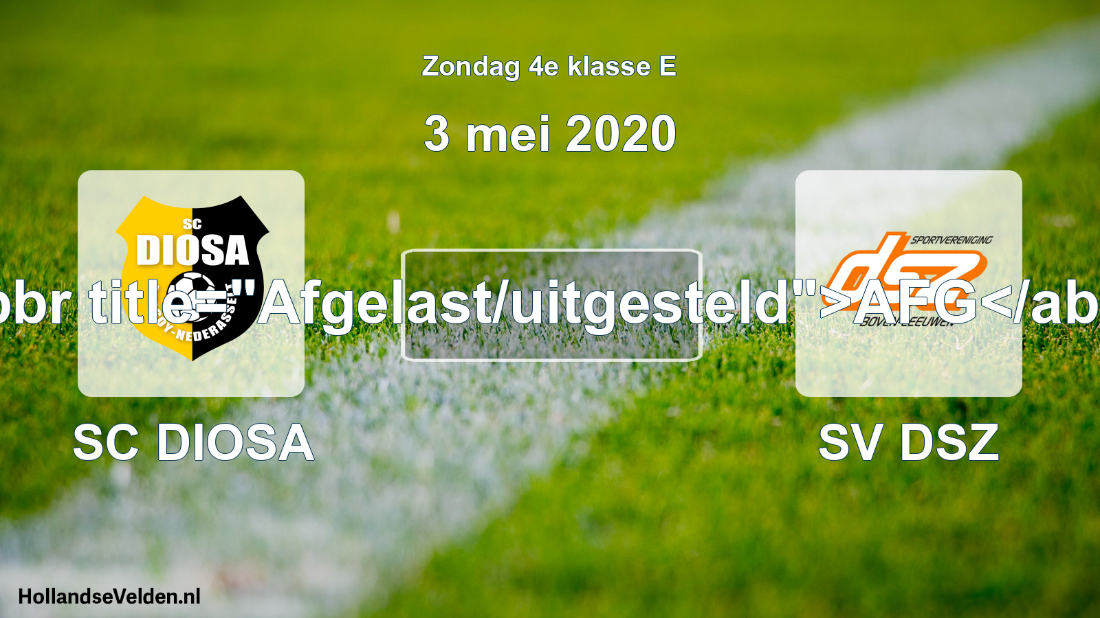 Scheduled Match: SC DIOSA - SV DSZ (3 May 2020)