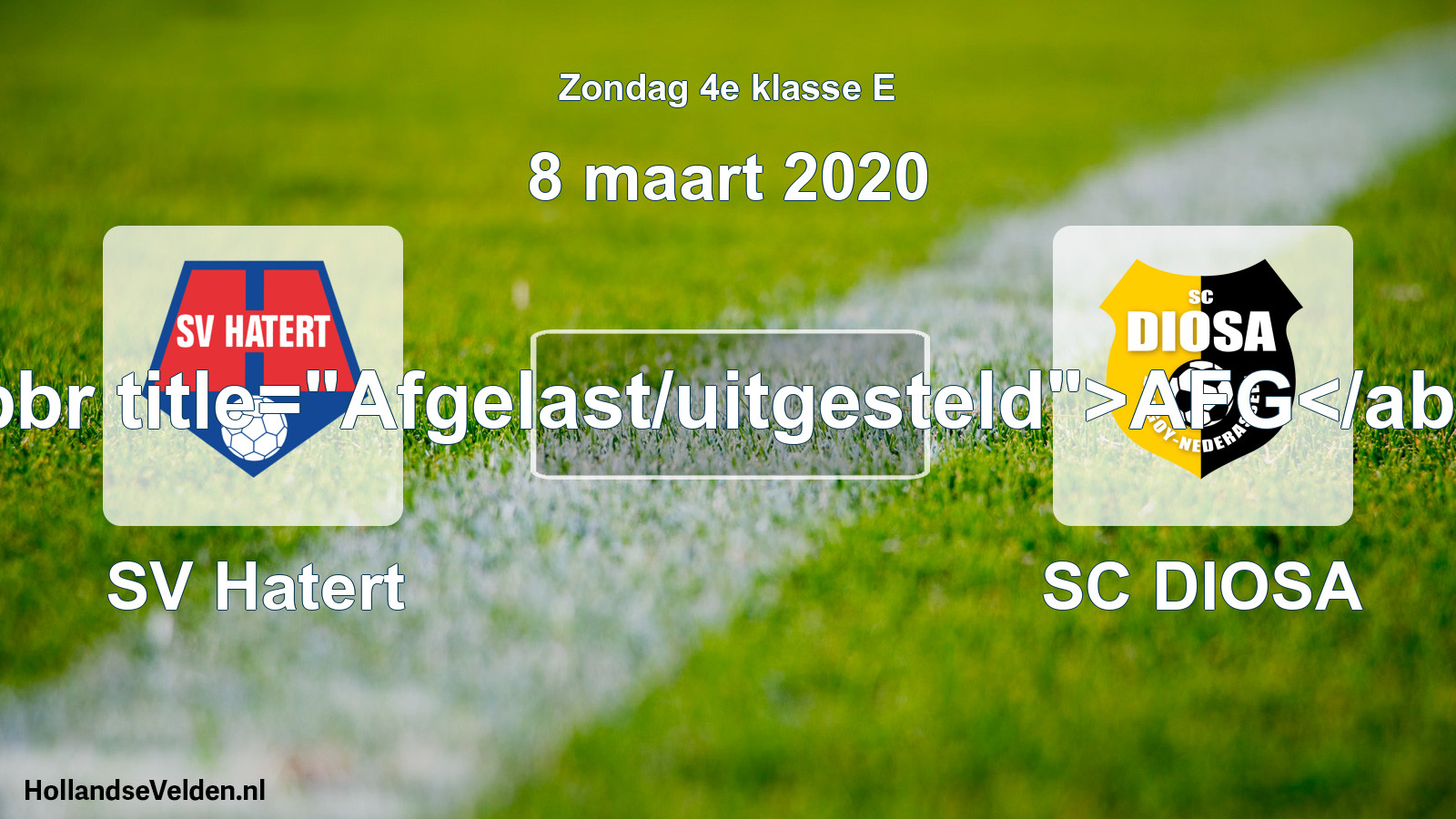 Scheduled Match: SV Hatert - SC DIOSA (8 March 2020)