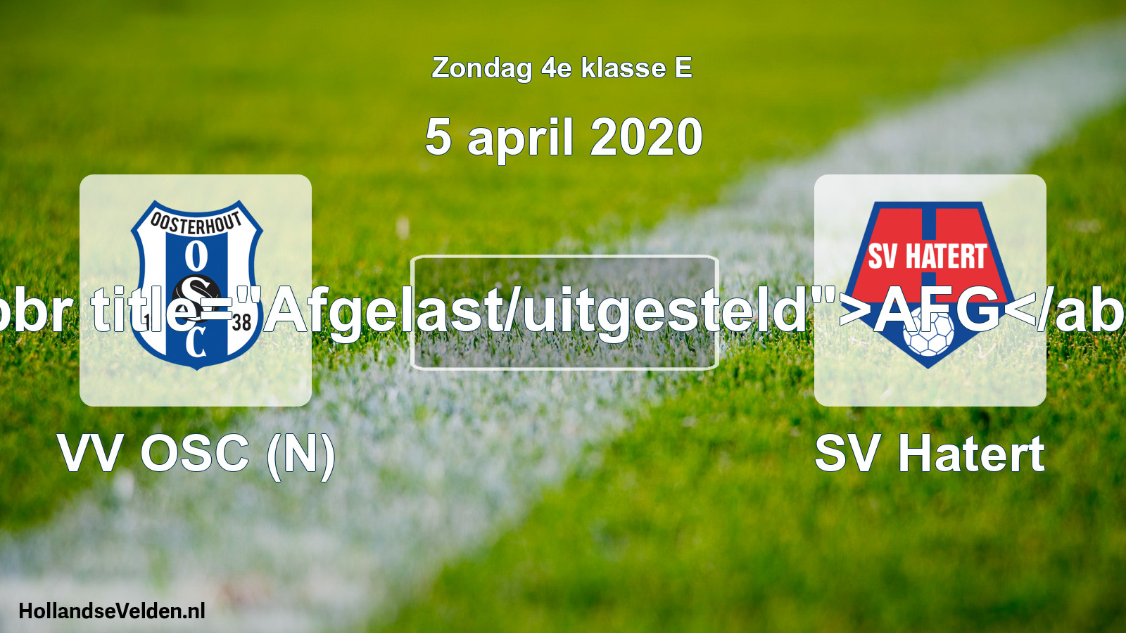 Scheduled Match: VV OSC (N) - SV Hatert (5 April 2020)