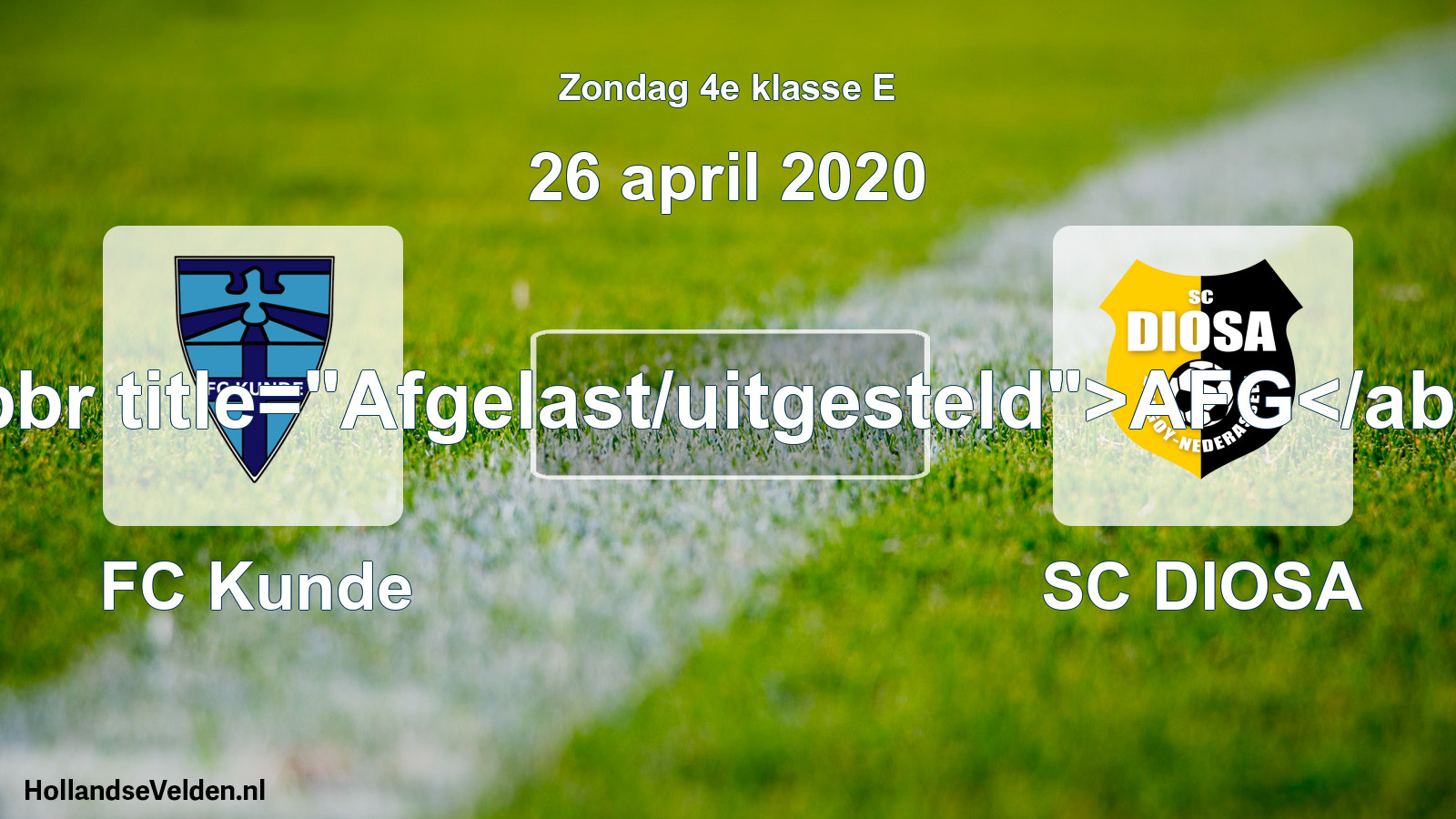 Scheduled Match: FC Kunde - SC DIOSA (26 April 2020)