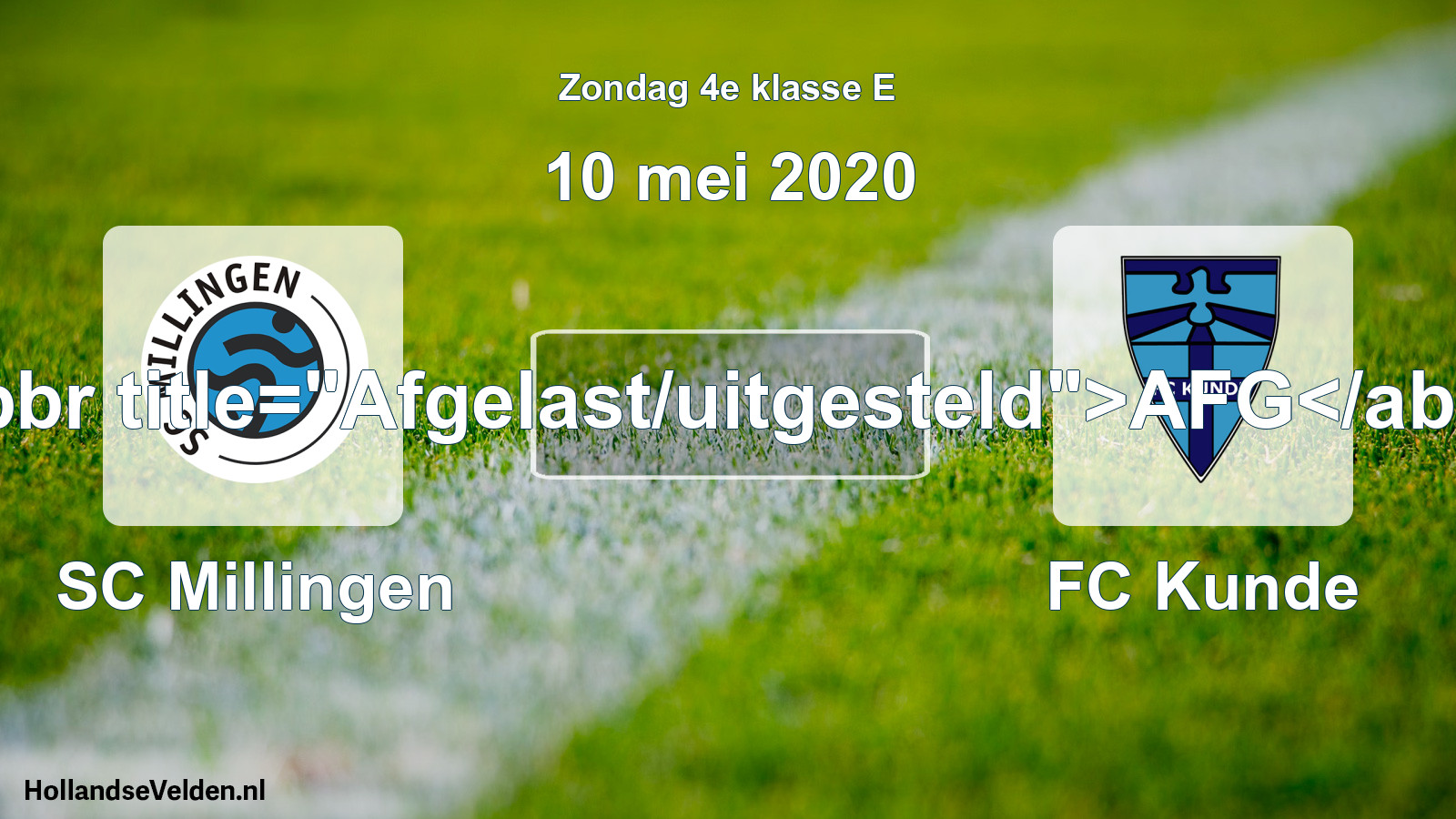Scheduled Match: SC Millingen - FC Kunde (10 May 2020)