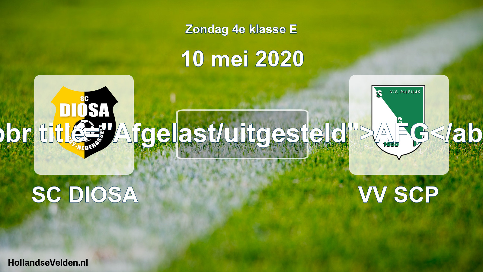 Scheduled Match: SC DIOSA - VV SCP (10 May 2020)