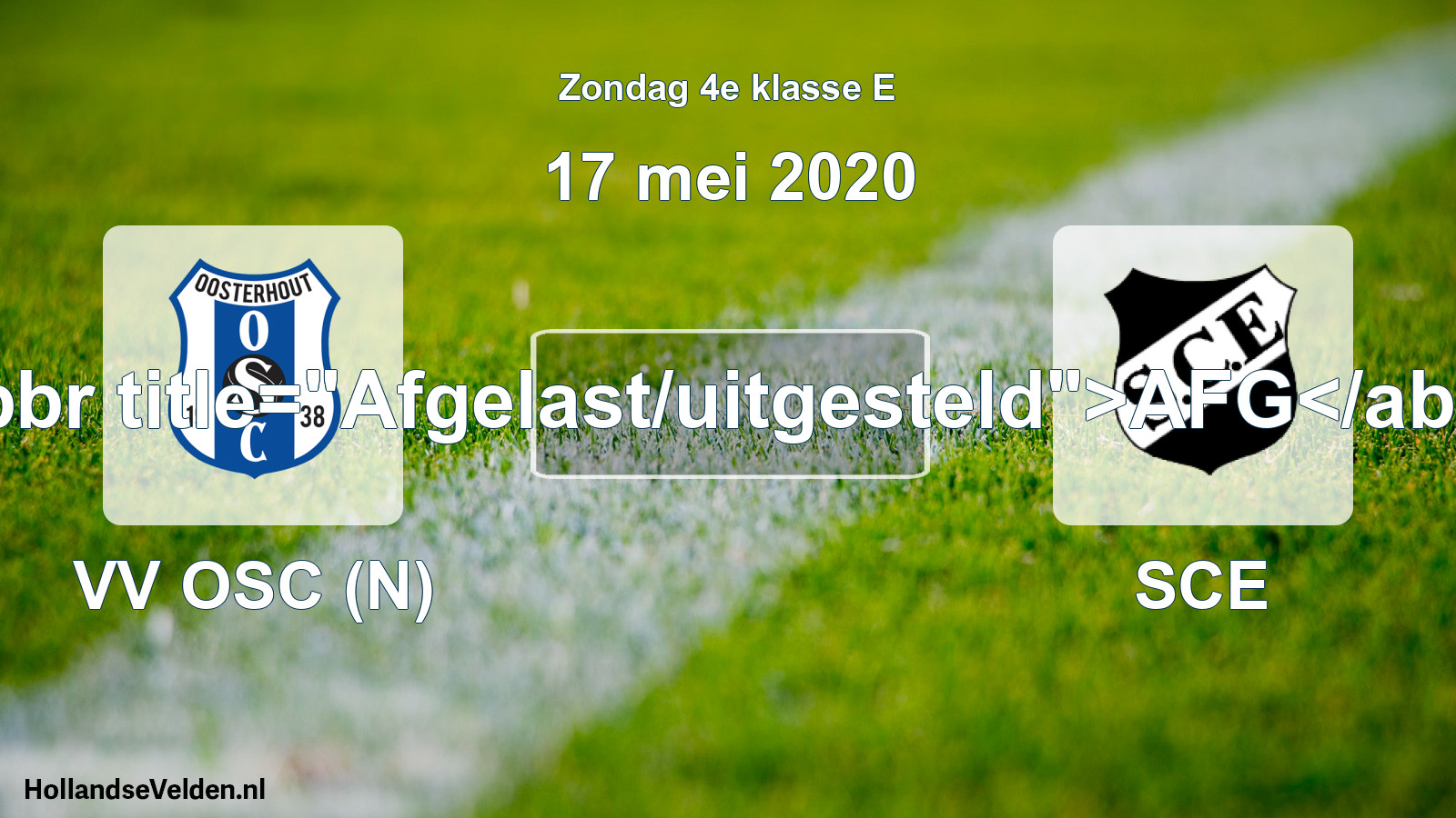 Scheduled Match: VV OSC (N) - SCE (17 May 2020)