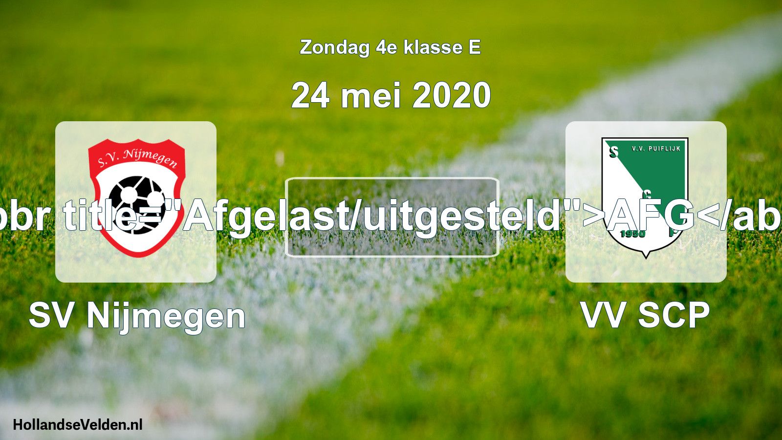 Scheduled Match: SV Nijmegen - VV SCP (24 May 2020)