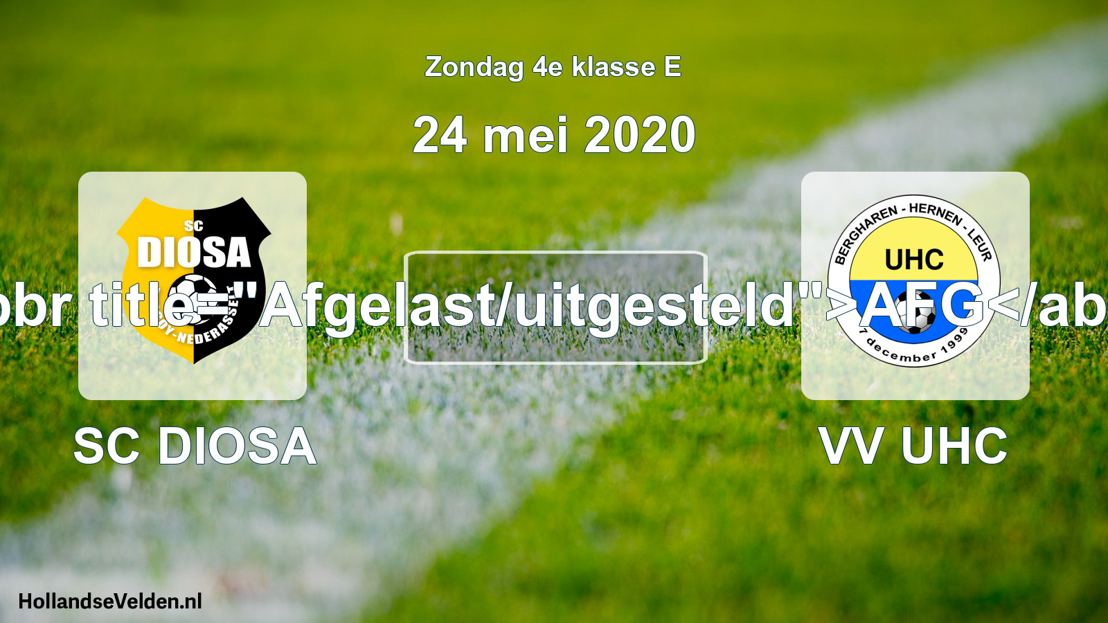 Scheduled Match: SC DIOSA - VV UHC (24 May 2020)