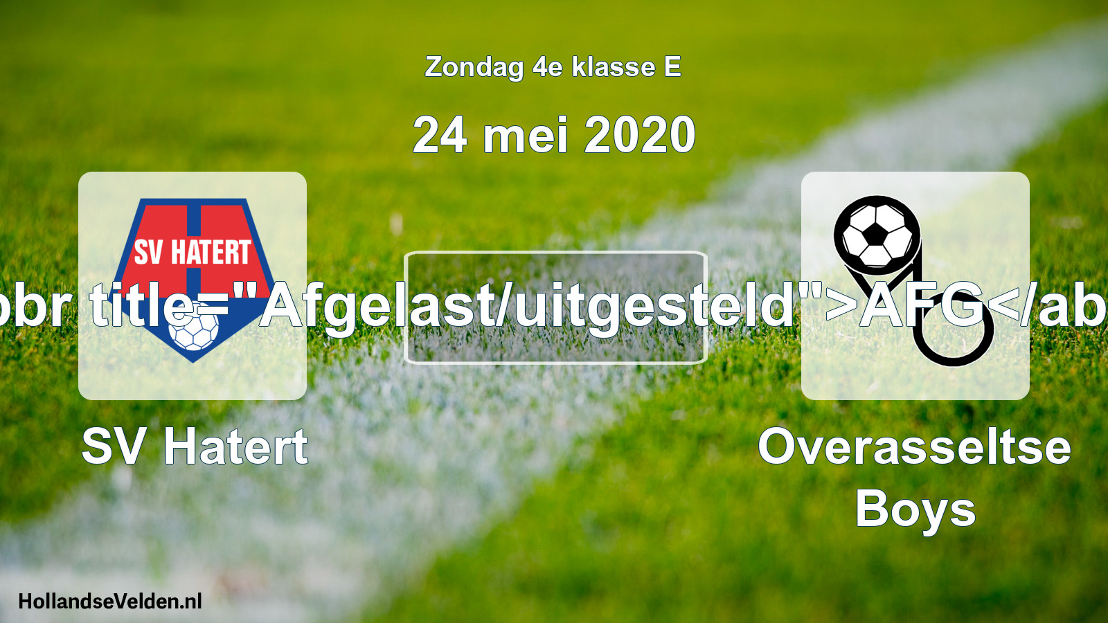 Scheduled Match: SV Hatert - Overasseltse Boys (24 May 2020)