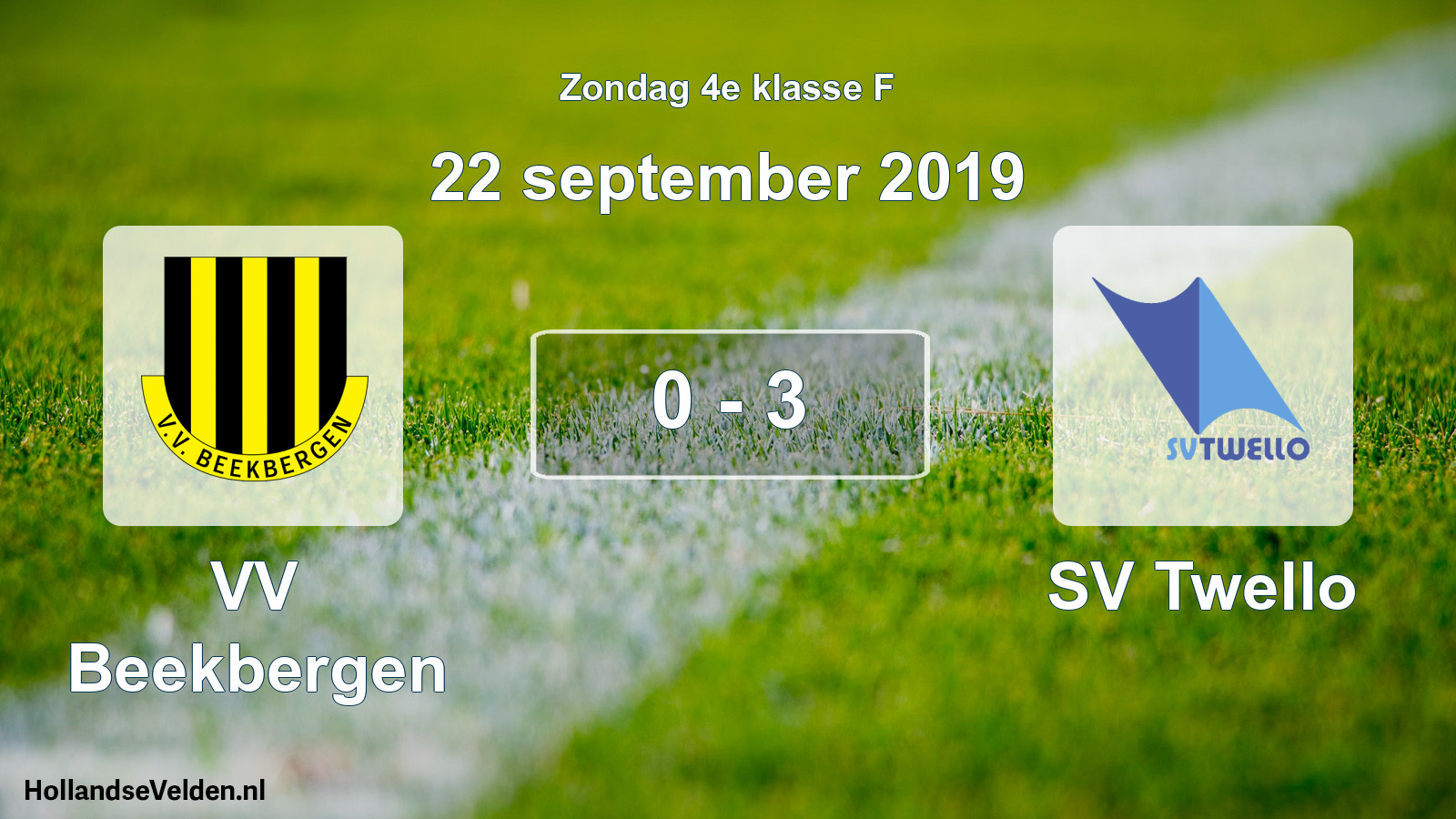 Total number of matches played: VV Beekbergen - SV Twello 0 - 3 (22 September 2019)