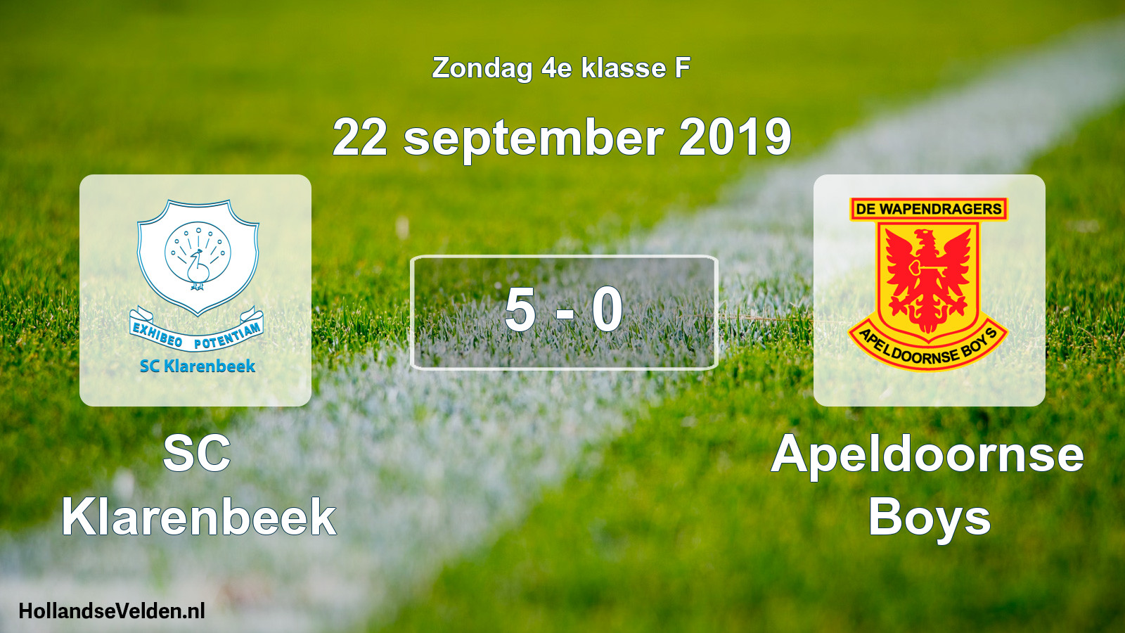 Total number of matches played: SC Klarenbeek - Apeldoornse Boys 5 - 0 (22 September 2019)