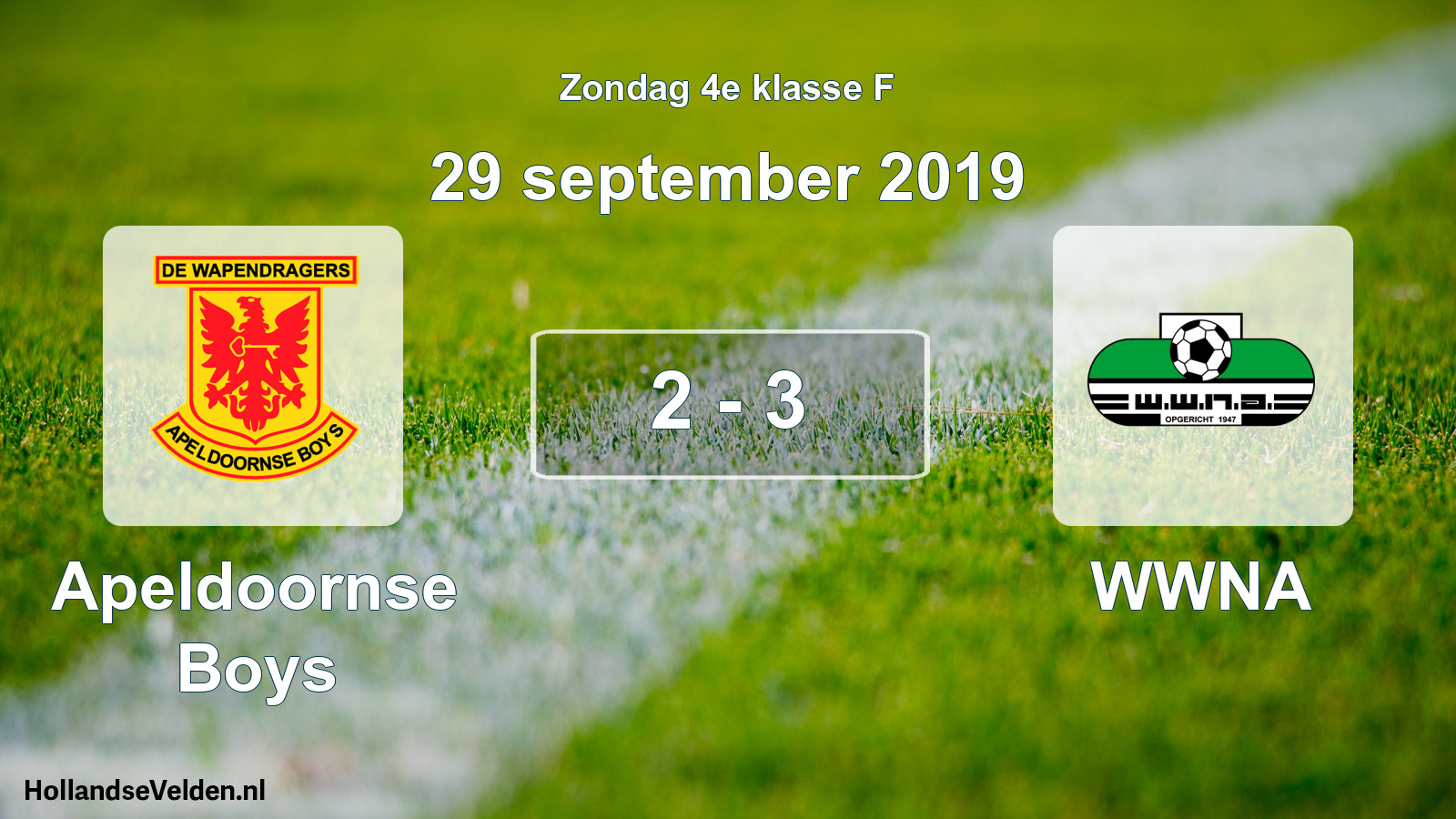 Total number of matches played: Apeldoornse Boys - WWNA 2 - 3 (29 September 2019)