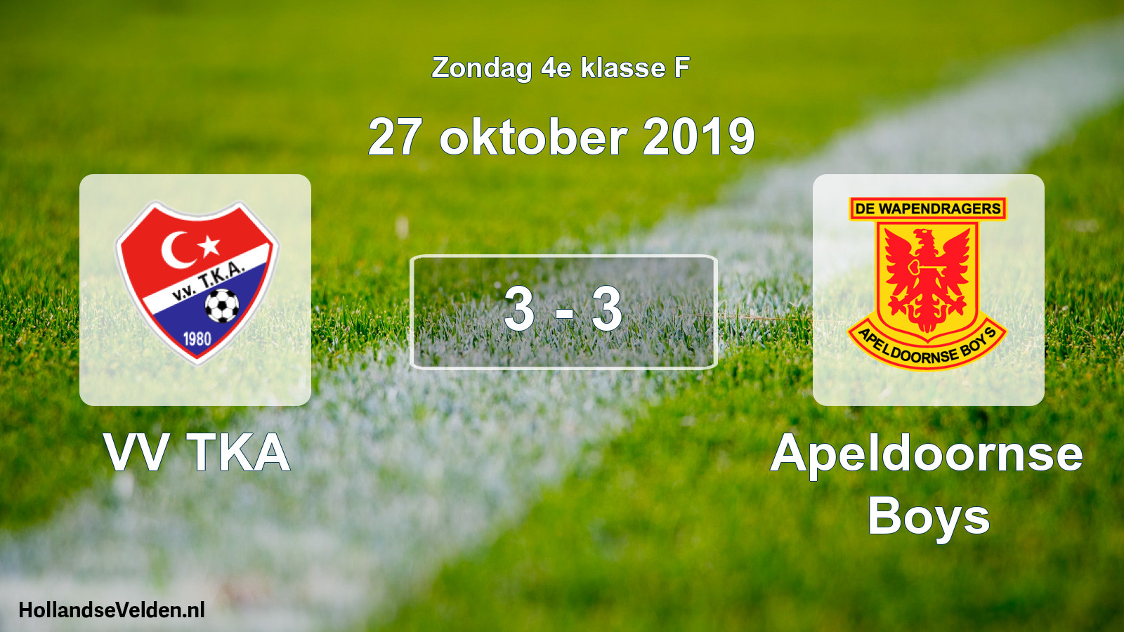 Total number of matches played: VV TKA - Apeldoornse Boys 3 - 3 (27 October 2019)
