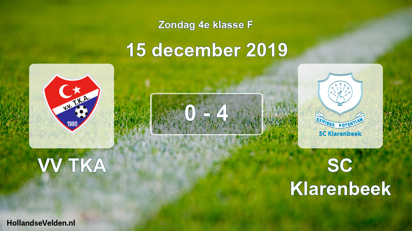Total number of matches played: VV TKA - SC Klarenbeek 0 - 4 (15 December 2019)