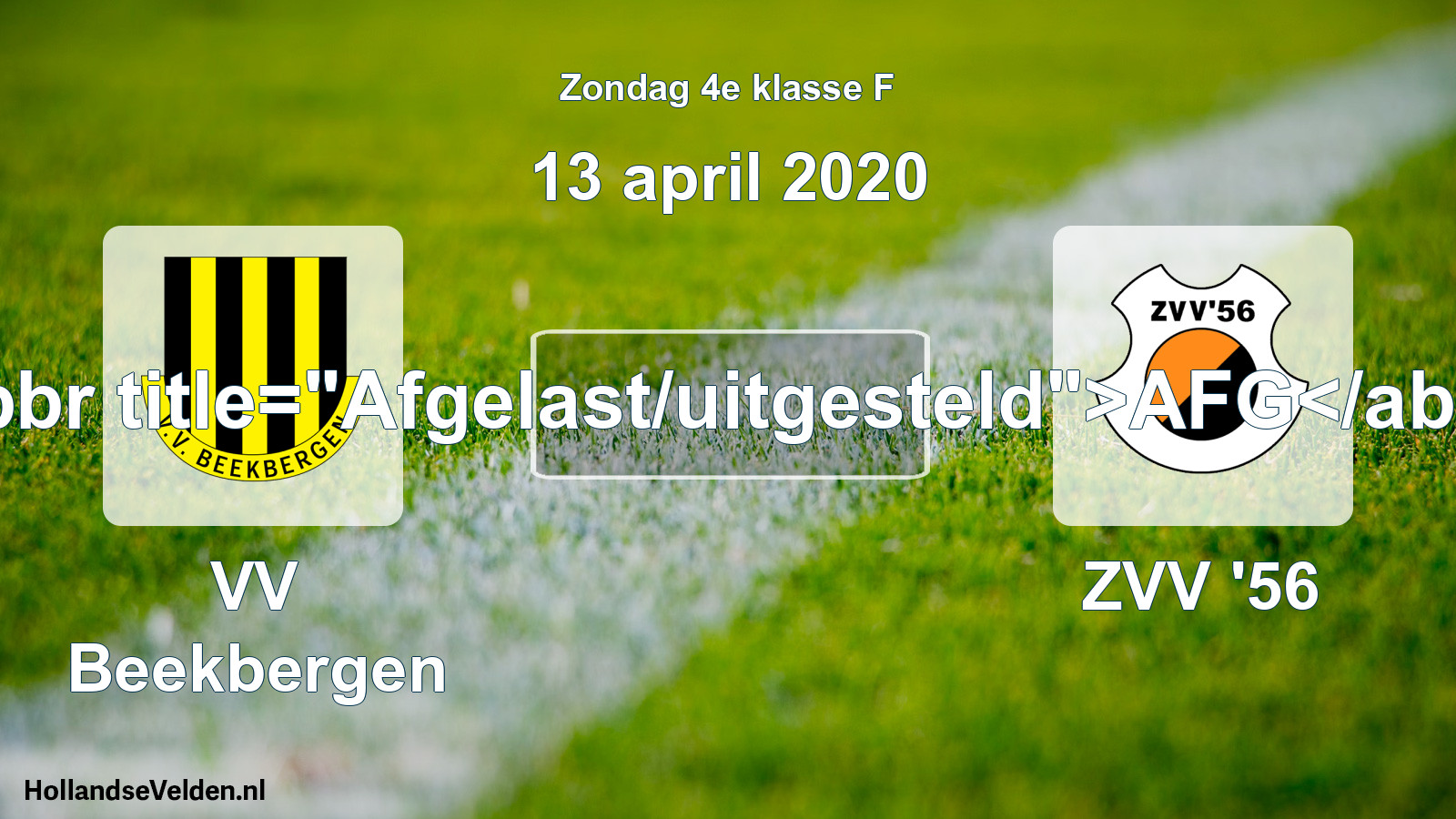 Scheduled Match: VV Beekbergen - ZVV '56 (13 April 2020)