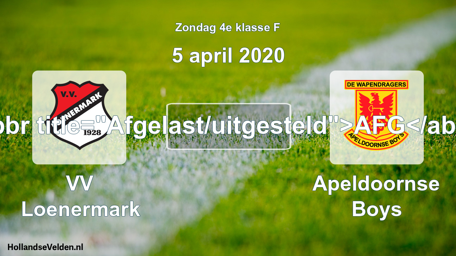 Scheduled Match: VV Loenermark - Apeldoornse Boys (5 April 2020)