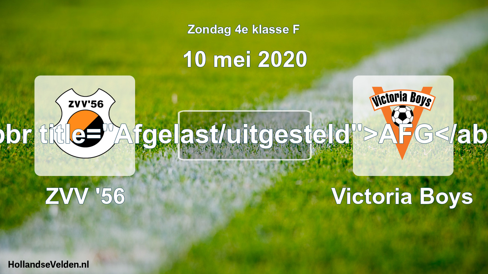 Scheduled Match: ZVV '56 - Victoria Boys (10 May 2020)