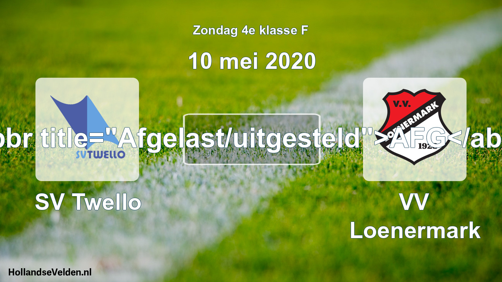 Scheduled Match: SV Twello - VV Loenermark (10 May 2020)
