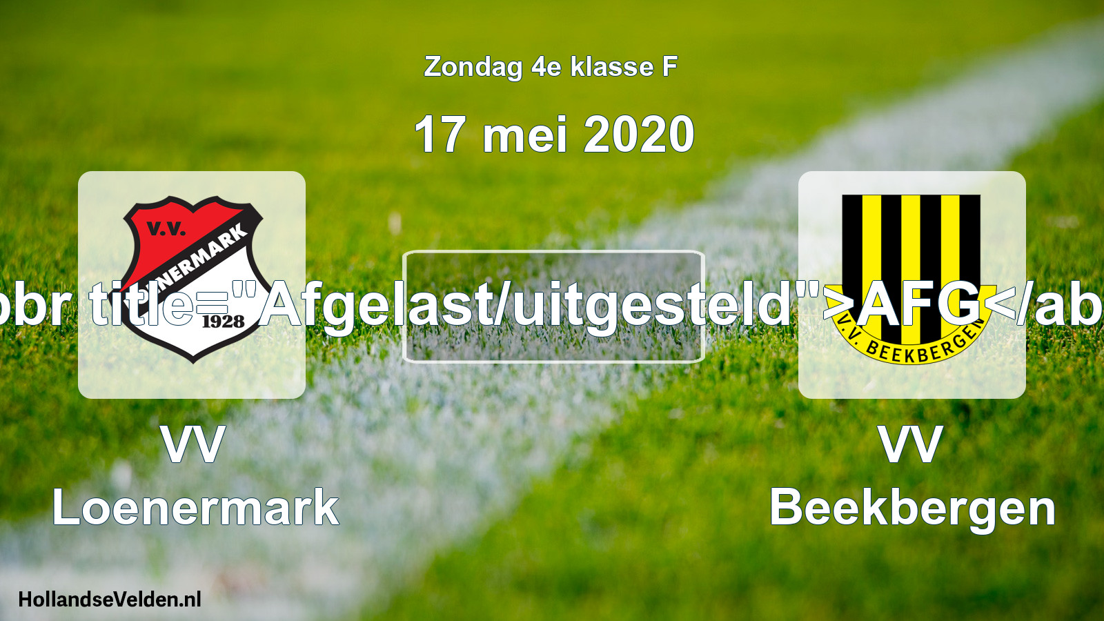 Scheduled Match: VV Loenermark - VV Beekbergen (17 May 2020)