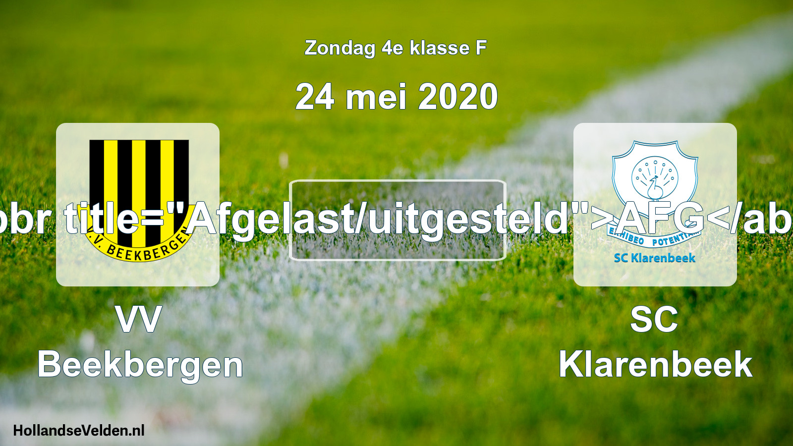 Scheduled Match: VV Beekbergen - SC Klarenbeek (24 May 2020)