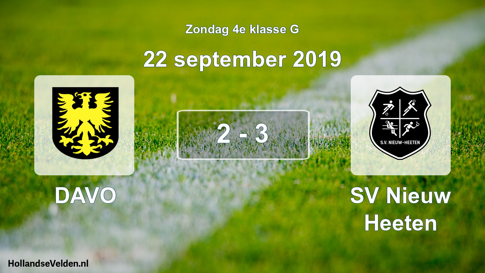 Total number of matches played: DAVO - SV Nieuw Heeten 2 - 3 (22 September 2019)