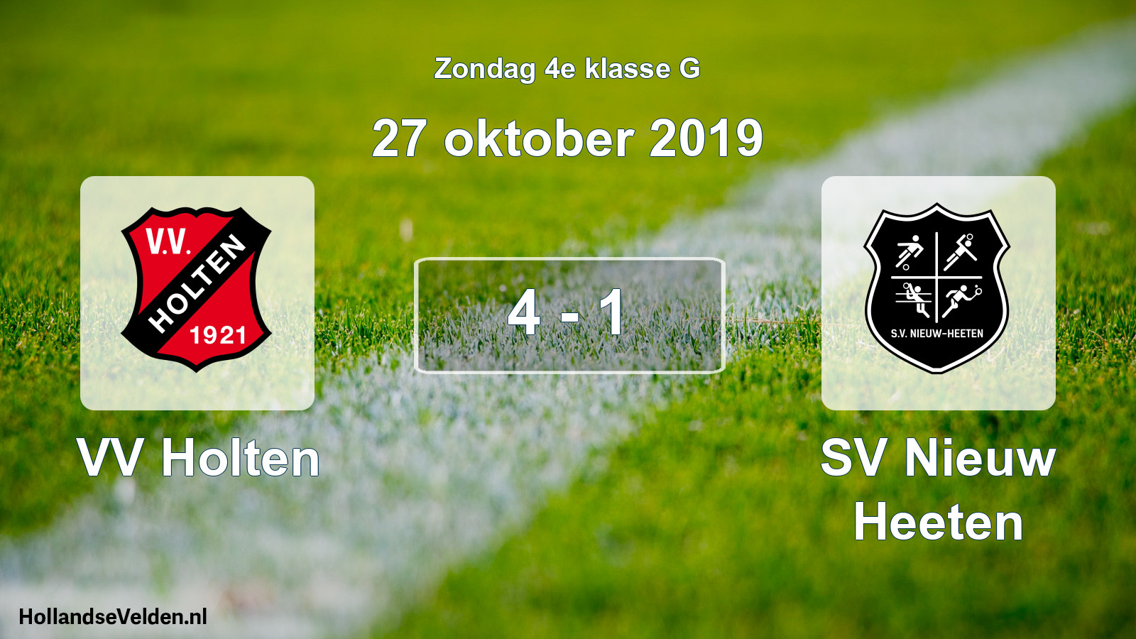 Total number of matches played: VV Holten - SV Nieuw Heeten 4 - 1 (27 October 2019)