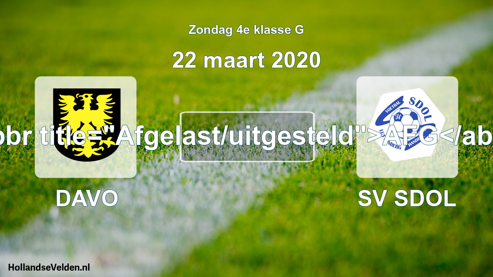 Scheduled Match: DAVO - SV SDOL (22 March 2020)