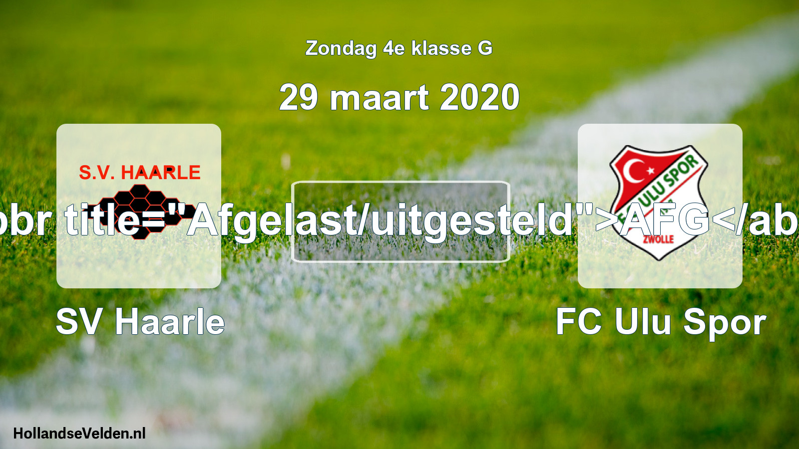 Scheduled Match: SV Haarle - FC Ulu Spor (29 March 2020)