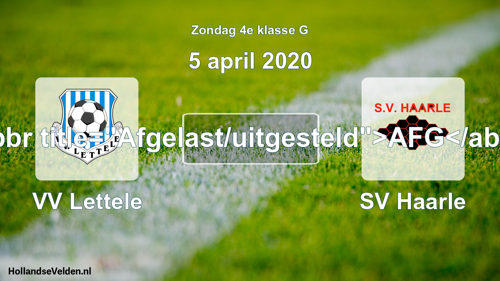 Scheduled Match: VV Lettele - SV Haarle (5 April 2020)