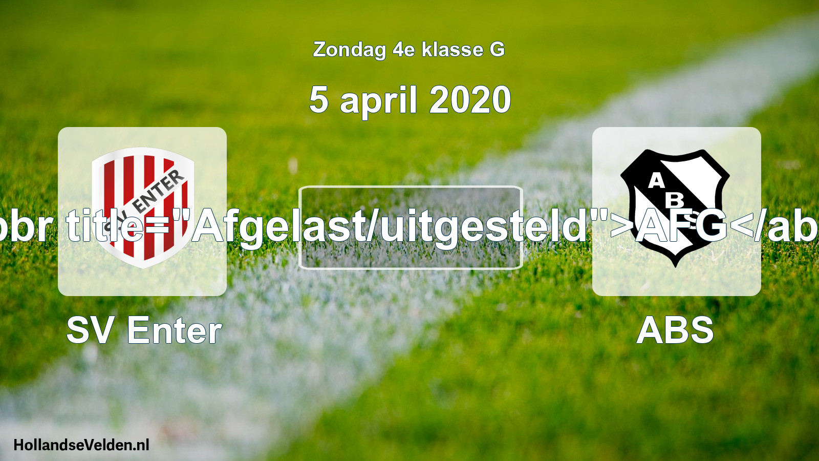 Scheduled Match: SV Enter - ABS (5 April 2020)