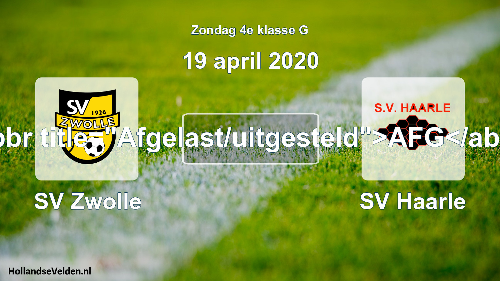 Scheduled Match: SV Zwolle - SV Haarle (19 April 2020)