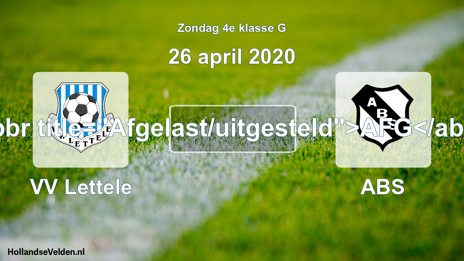 Scheduled Match: VV Lettele - ABS (26 April 2020)