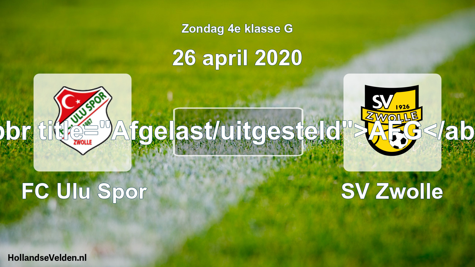 Scheduled Match: FC Ulu Spor - SV Zwolle (26 April 2020)