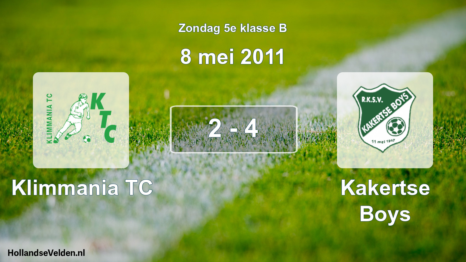 Total number of matches played: Klimmania TC - Kakertse Boys 2 - 4 (8 May 2011)