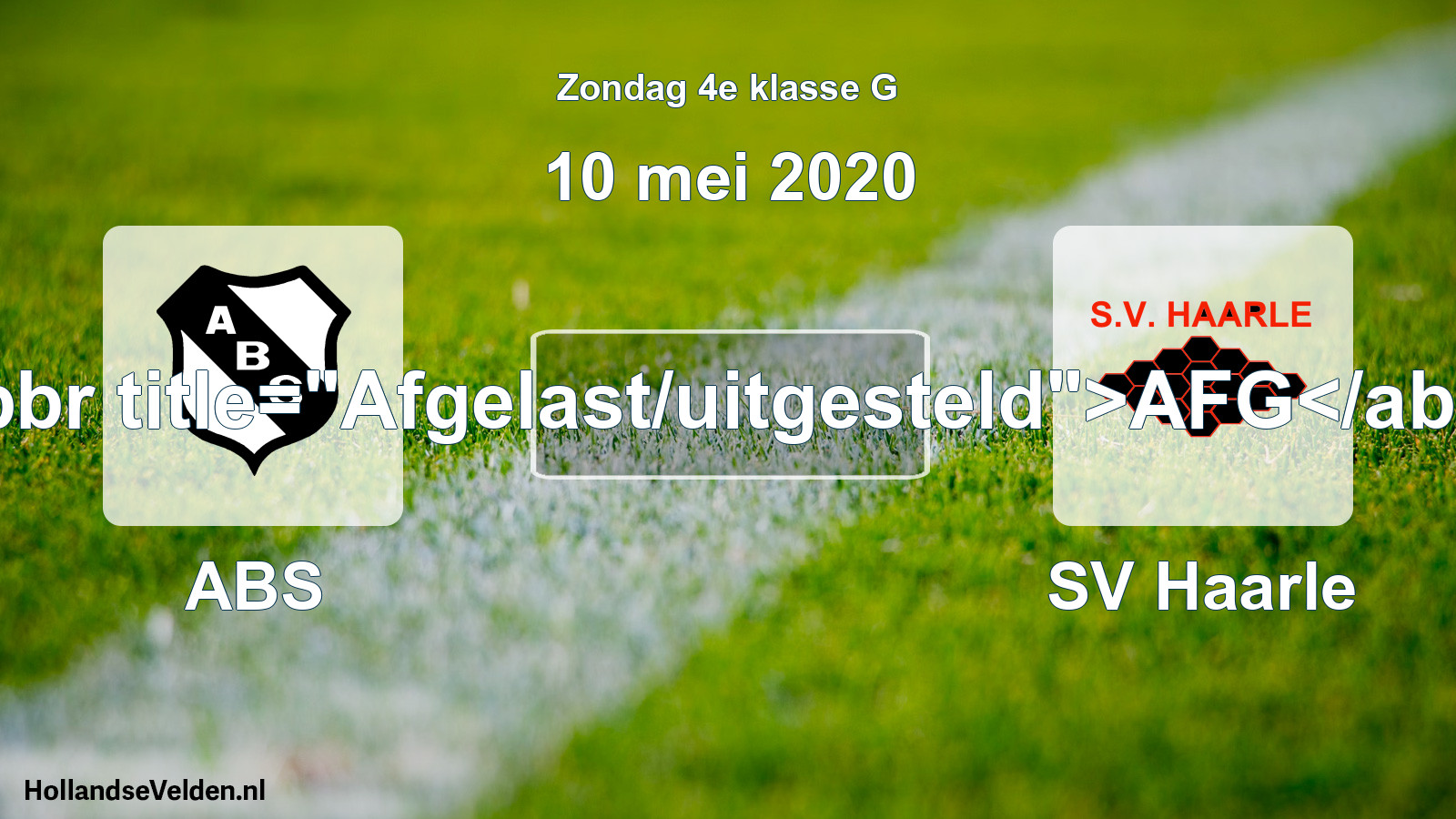 Scheduled Match: ABS - SV Haarle (10 May 2020)
