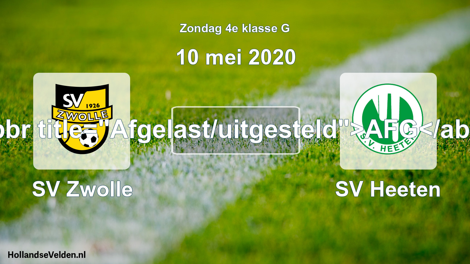 Scheduled Match: SV Zwolle - SV Heeten (10 May 2020)