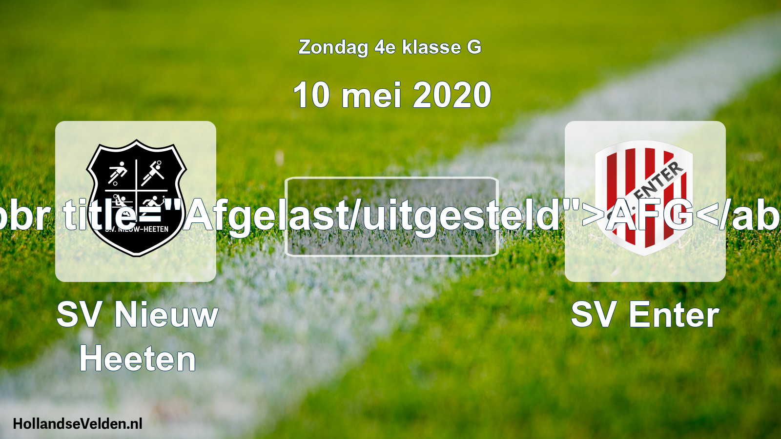 Scheduled Match: SV Nieuw Heeten - SV Enter (10 May 2020)