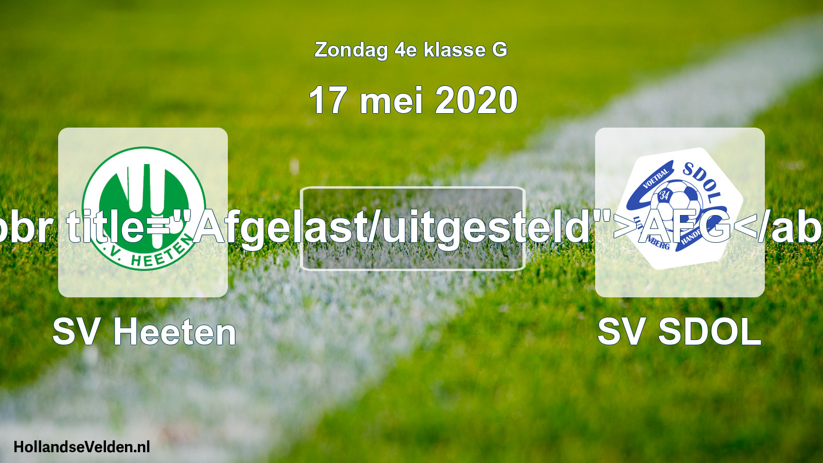 Scheduled Match: SV Heeten - SV SDOL (17 May 2020)