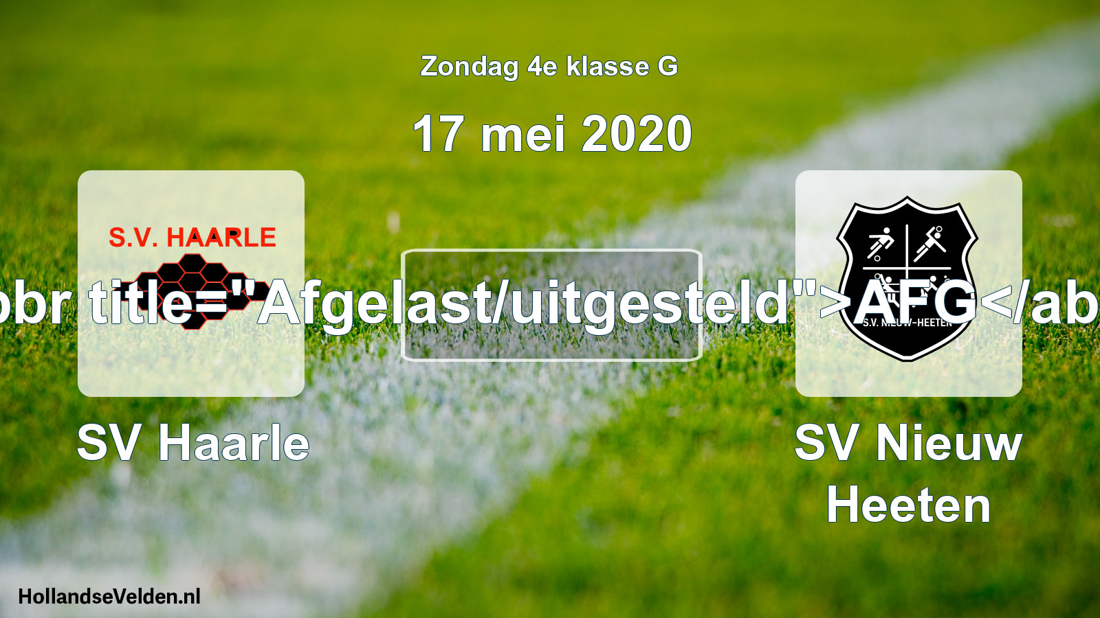 Scheduled Match: SV Haarle - SV Nieuw Heeten (17 May 2020)