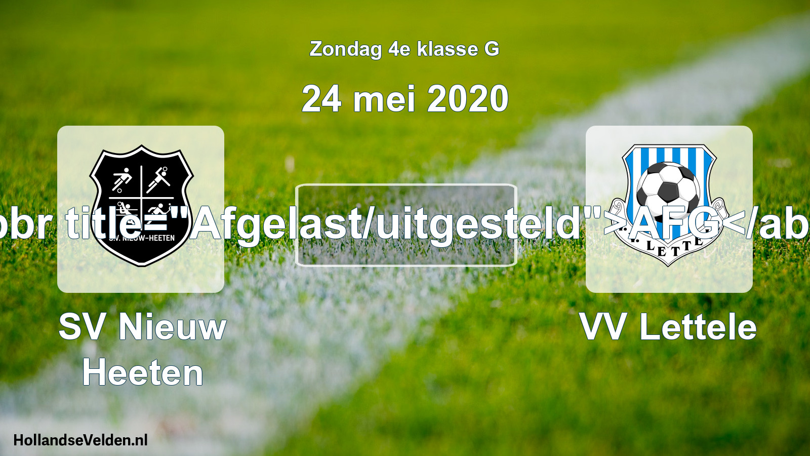 Scheduled Match: SV Nieuw Heeten - VV Lettele (24 May 2020)