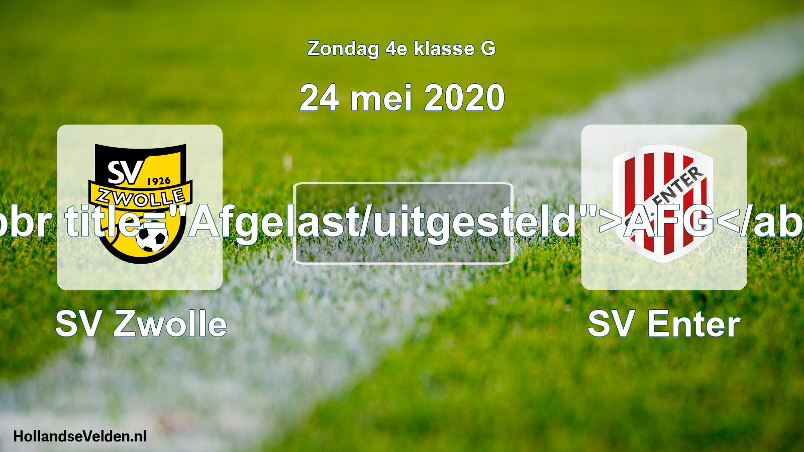 Scheduled Match: SV Zwolle - SV Enter (24 May 2020)