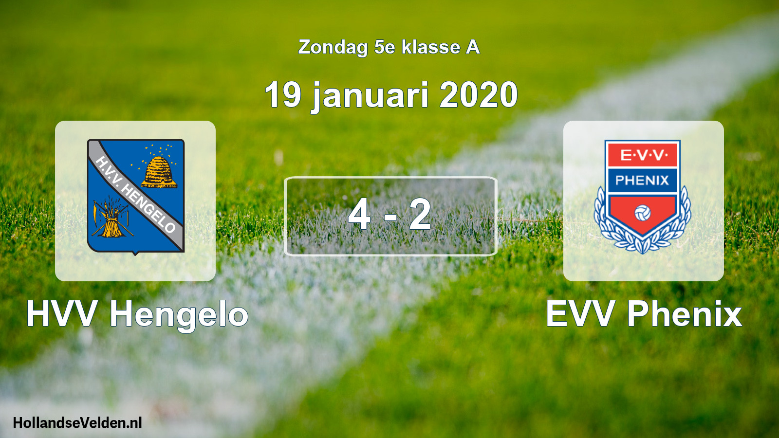 Total number of matches played: HVV Hengelo - EVV Phenix 4 - 2 (19 January 2020)