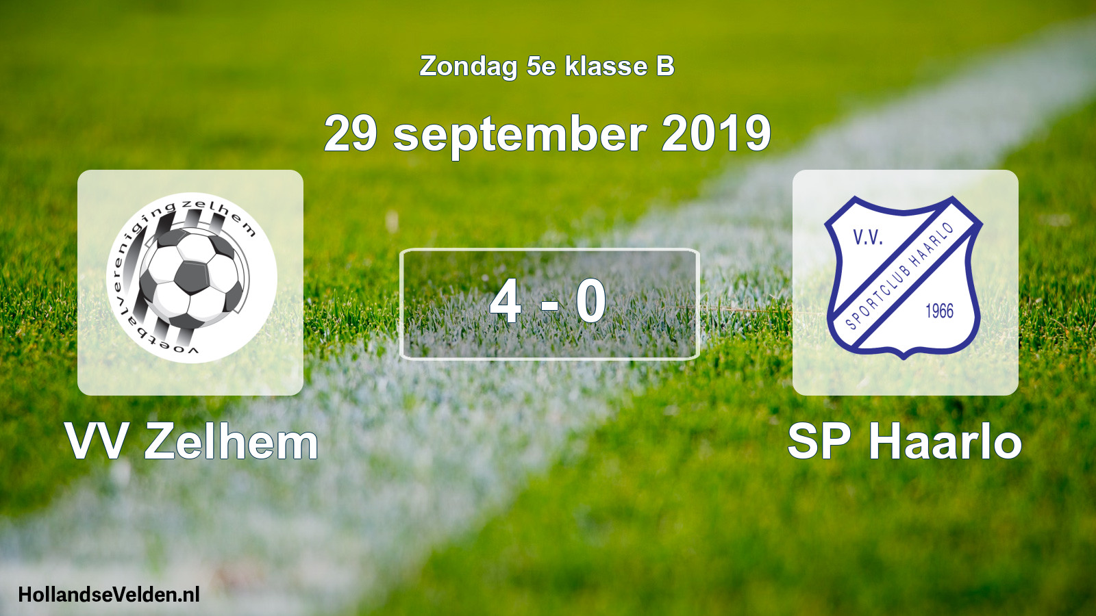 Total number of matches played: VV Zelhem - SP Haarlo 4 - 0 (29 September 2019)